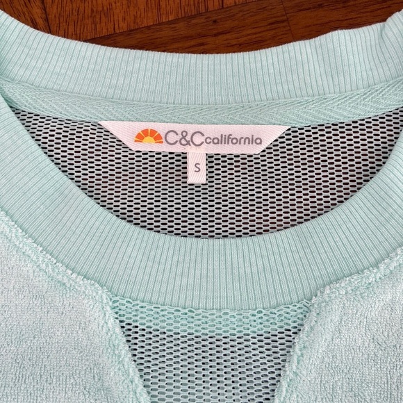 C&C California Mint Terrycloth Long Sleeve Pullover Sz S - Picture 6 of 6